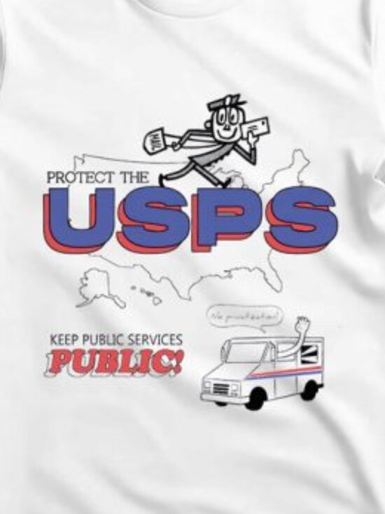 Protect The USPS Keep Public Services Public Unisex T Shirt 83 - Picture 2 of 5